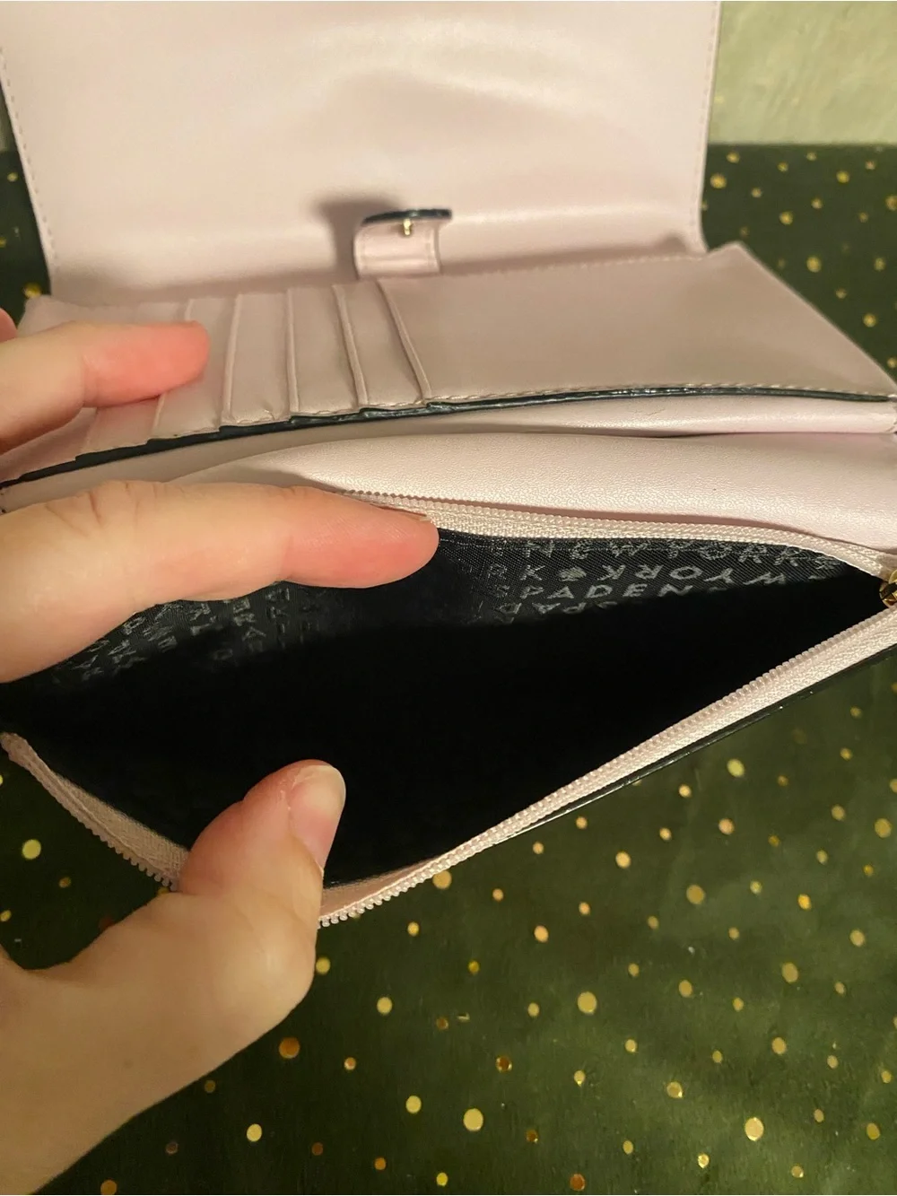 EUC kate spade Black Leather Fold-Over Wallet Clutch
